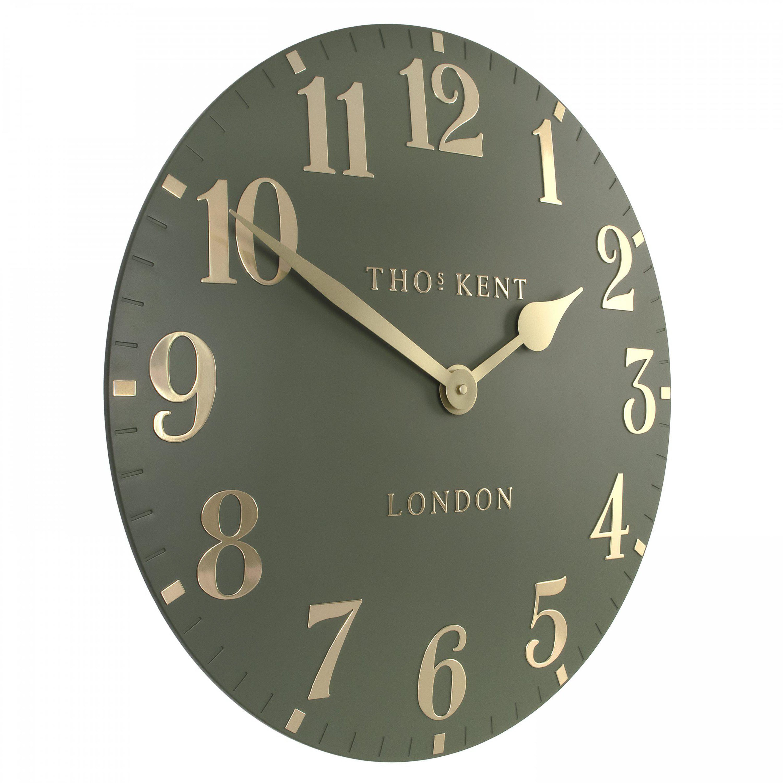 Arabic Lichen Green Wall Clock 20"